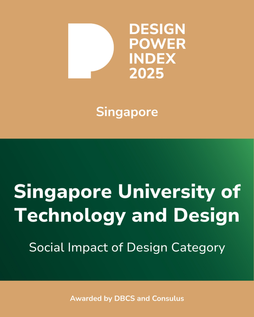 Singapore University of Technology and Design (SUTD) admitted into the 2025 Design Power Index